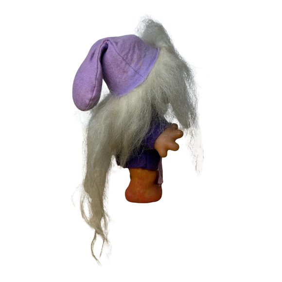 Vintage 1980 DAM Troll Doll Denmark 24-4 Marked Collectible White Hair Outfit 8" - Picture 2 of 9